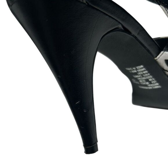 Apostrophe Black and White Zebra Print Strappy Heels Size 9.5 - Picture 12 of 13